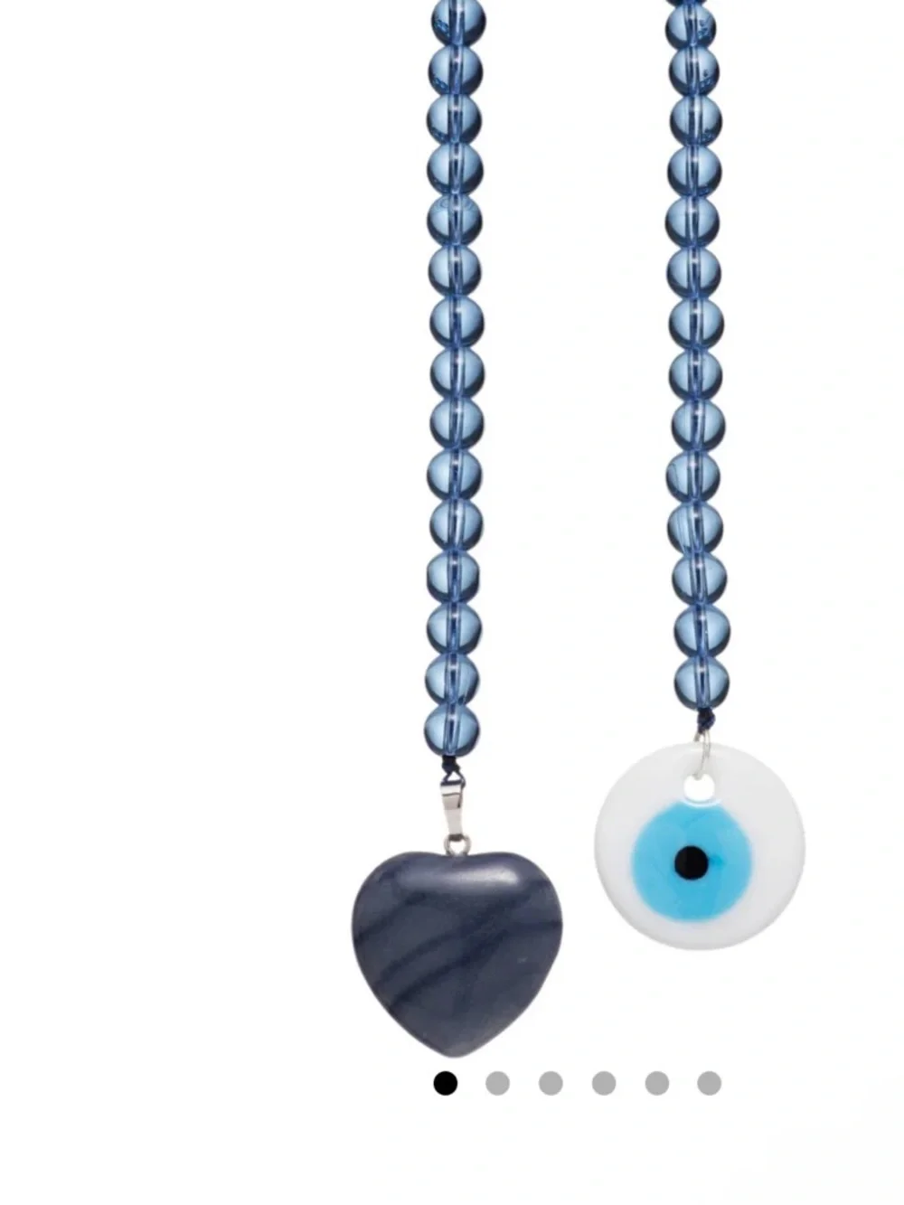 New MAYAMAR Evil Eye & Heart Beaded Bag Charm - Blue, 15” - Picture 9 of 9